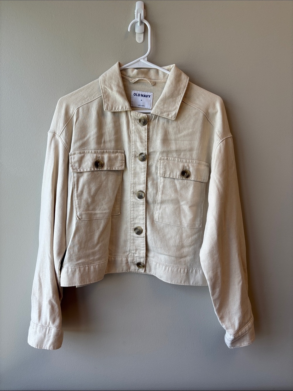 Old Navy Cream Cropped Jacket